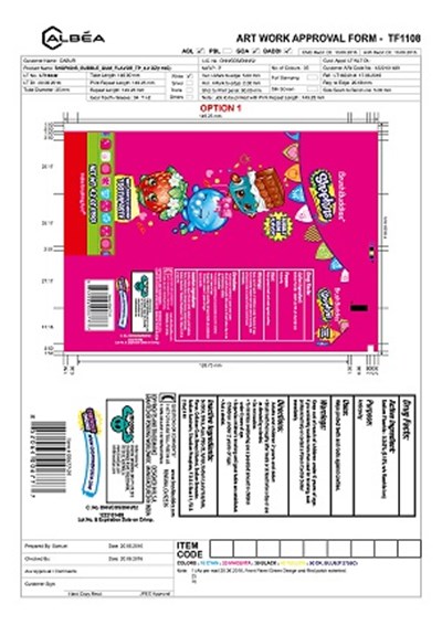 label - Brush Buddies toothpaste label
